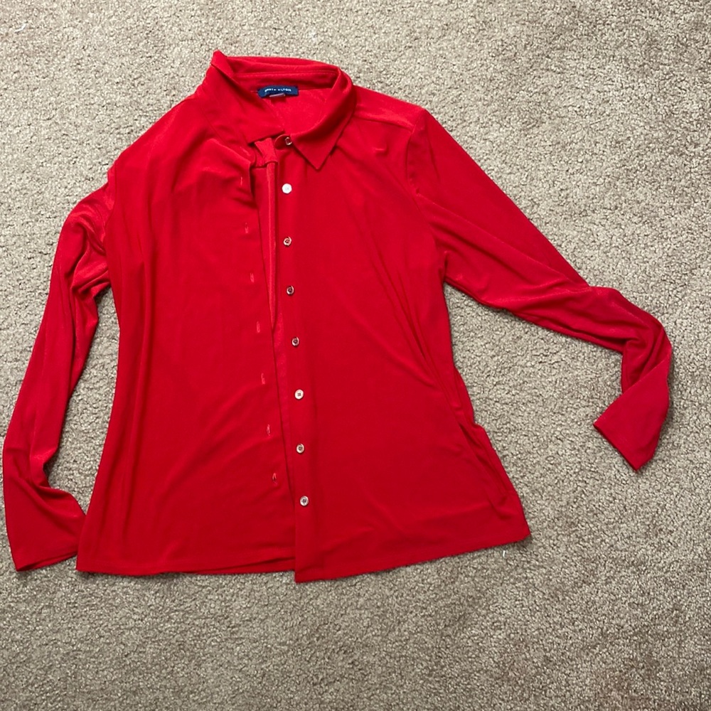 Red Tommy Hilfiger button-down